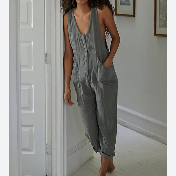 Urban Outfitters Pants - Urban Outfitters Out From Under Rhea Button Front Jumpsuit Gray Women's Medium